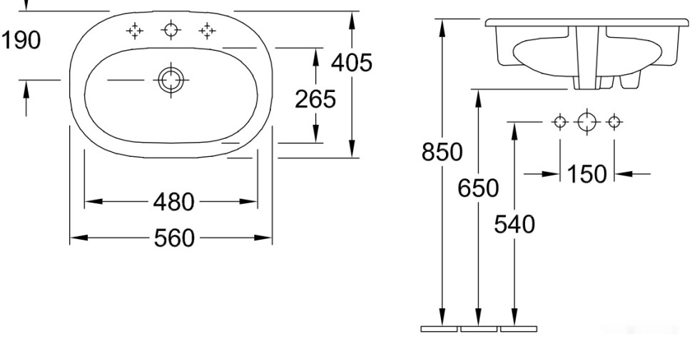 Умывальник Villeroy & Boch O.Novo 41615601