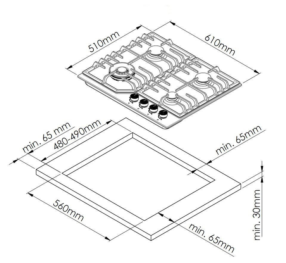 Варочная панель ZorG Technology BLC FDW gray
