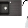 Кухонная мойка БелЭворс Styl L + смеситель W74004-2 + дозатор L405F (черный)