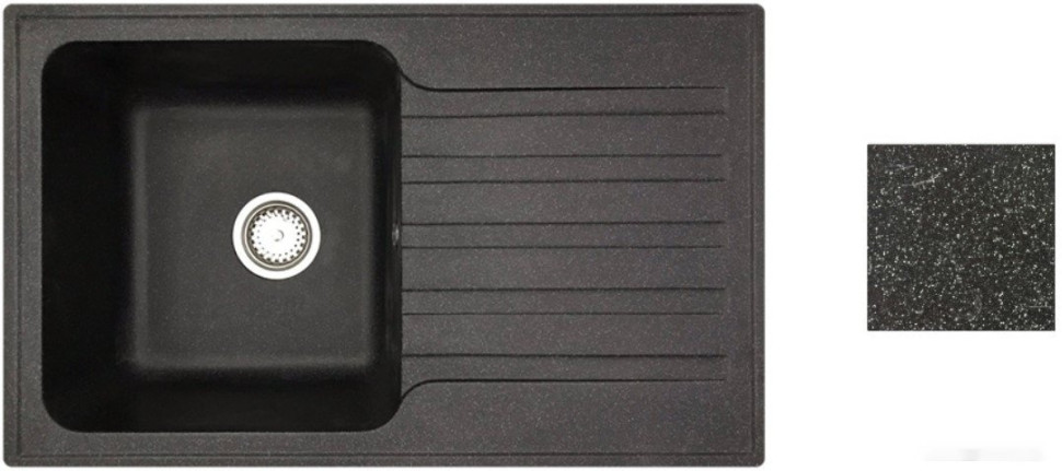Кухонная мойка БелЭворс Styl L + смеситель W74004-2 + дозатор L405F (черный)
