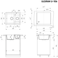 Кухонная мойка Ulgran U-106 310 (СЕРЫЙ)