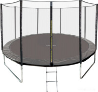 Батут GetActive Jump 12ft - 374 см с лестницей, внешней сеткой (черный)