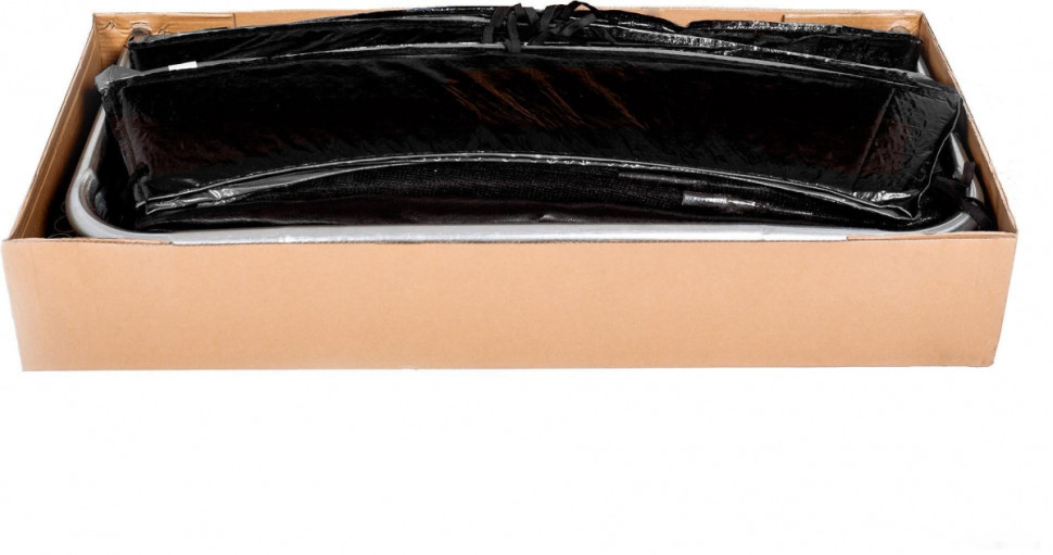 Батут GetActive Jump 12ft - 374 см с лестницей, внешней сеткой (черный)