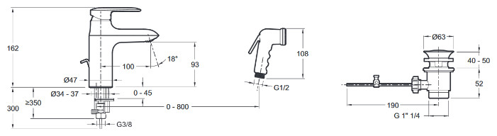 Смеситель Jacob Delafon Kumin E99465-CP