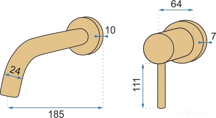 Смеситель Pea Lungo CM547812 (золотой)