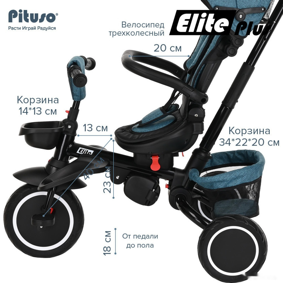 Детский велосипед Pituso Elite Plus (сине-зеленый)