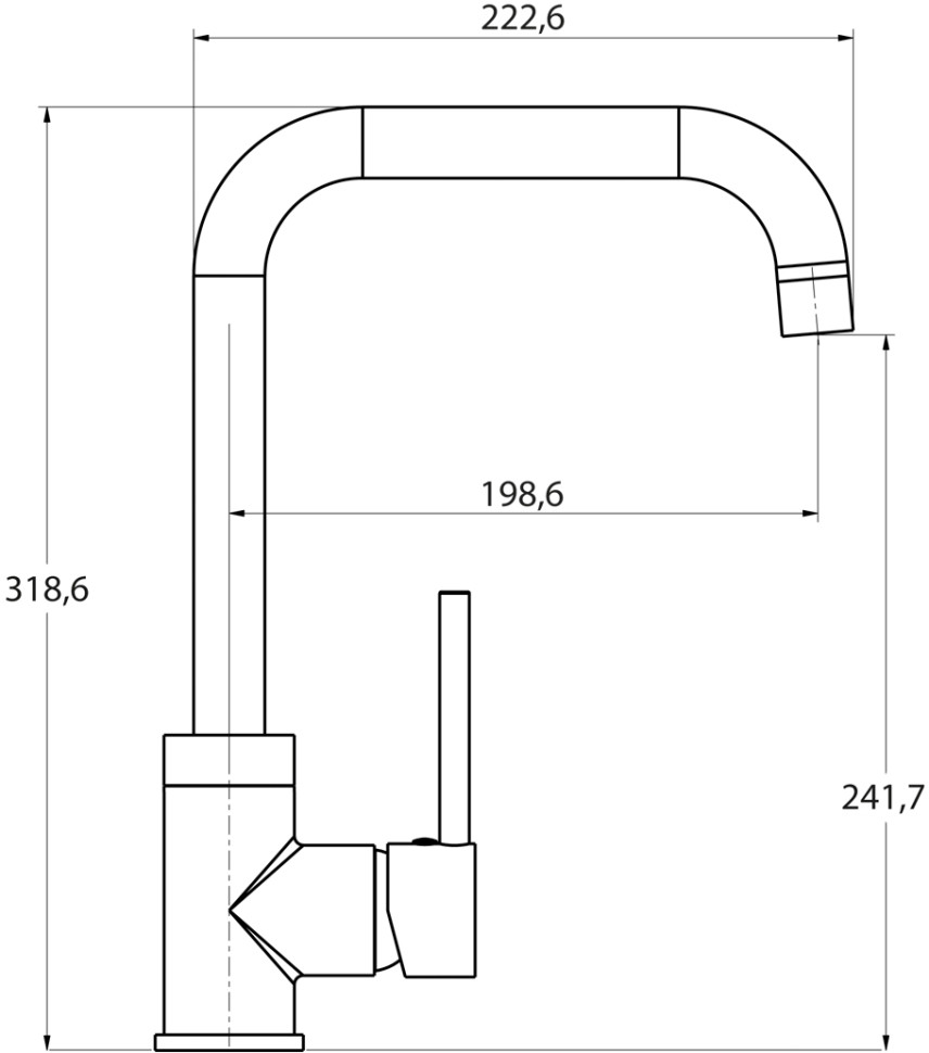 Смеситель AquaSanita Mirrus 5063 202 alumetallic