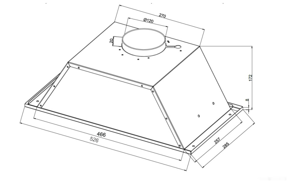 Вытяжка Weissgauff Root 600 PB Inox