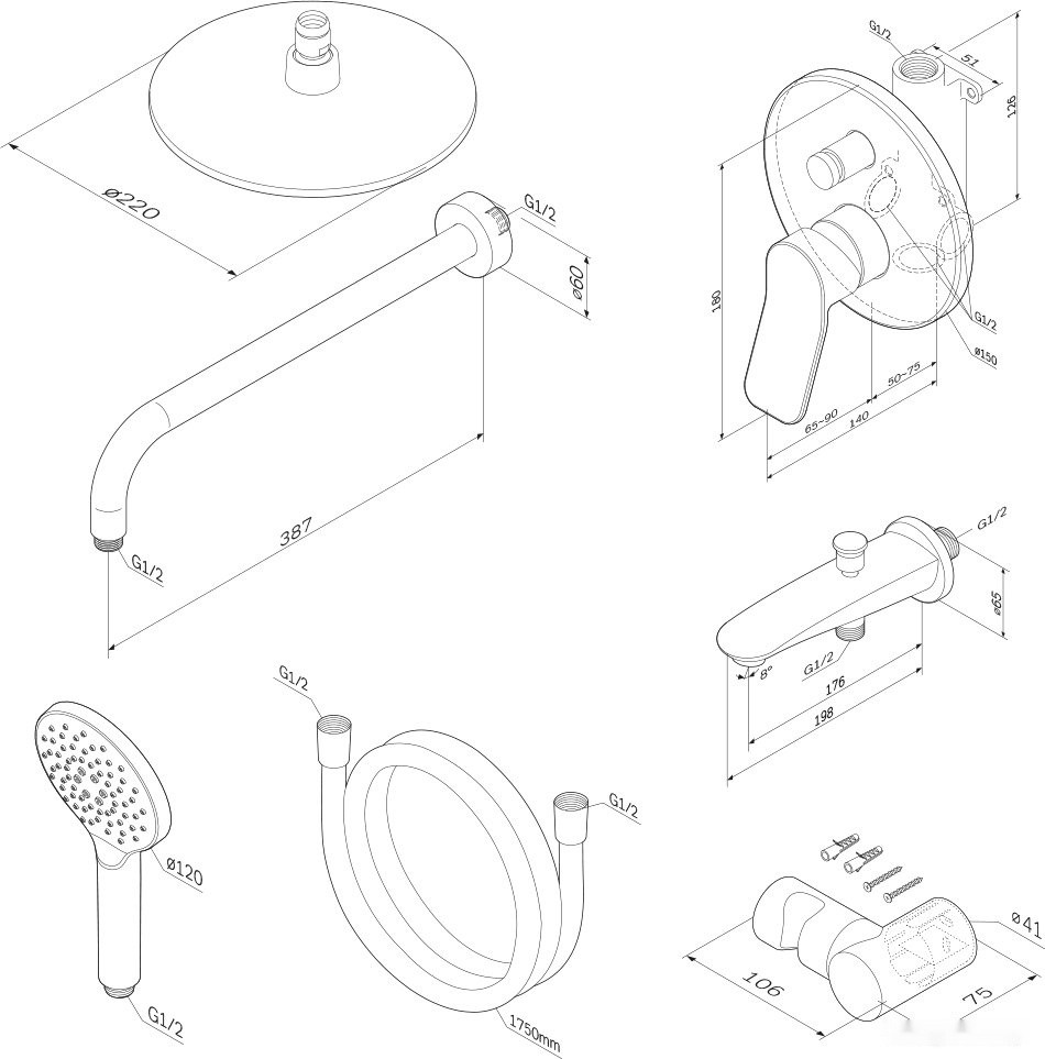 Душевая система Am.Pm X-Joy FB85A10020