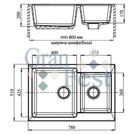 Кухонная мойка GranFest GF-P780K (терракот)