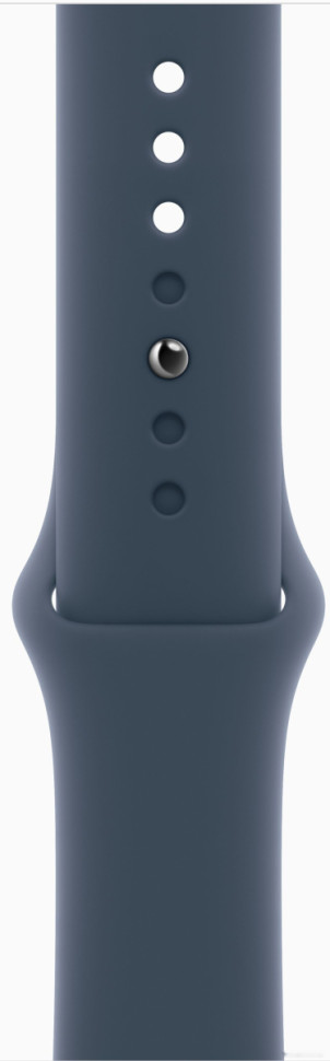 Умные часы Apple Watch SE 2 44 мм (алюминиевый корпус, серебристый/грозовой синий, спортивный силиконовый ремешок S/M)