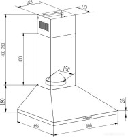 Вытяжка GrandGermes Rimini 60 (нержавеющая сталь)