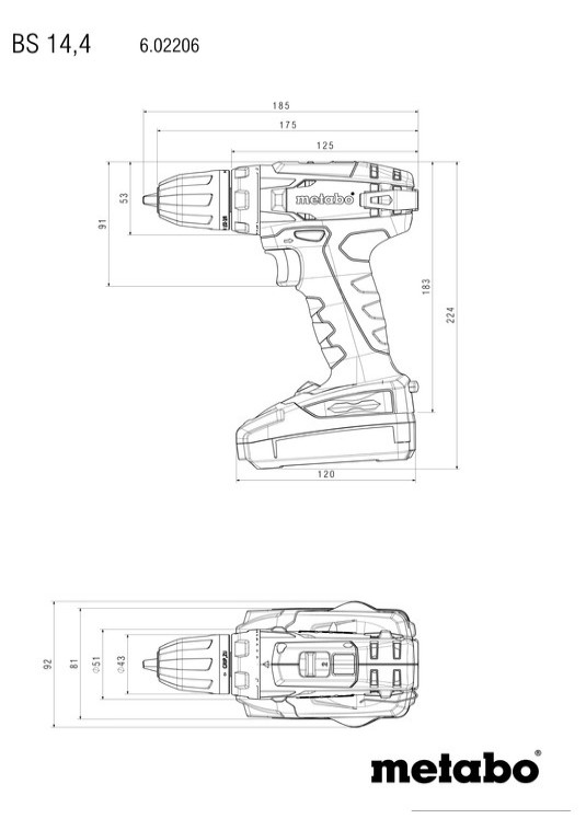 Дрель-шуруповерт Metabo BS 14.4 602206510 (с 1-им АКБ, кейс)