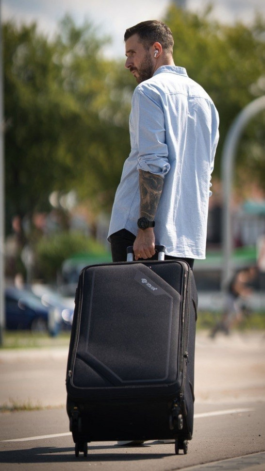 Чемодан-спиннер Solier STL2240 (XL, черный/кофе)