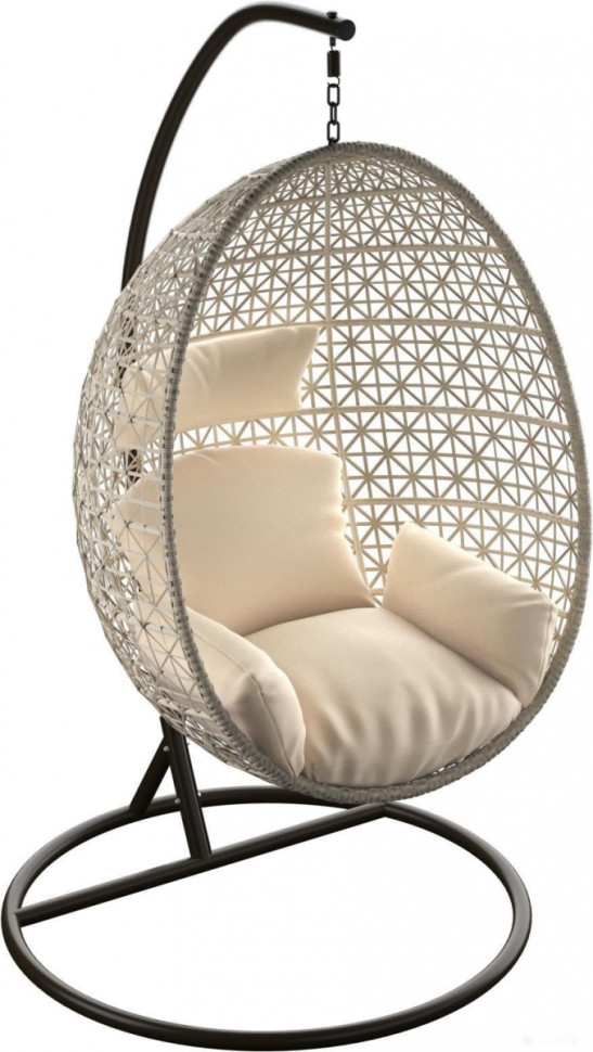 Подвесное кресло LoftyHome Miracle 1919 (grey line/milk)