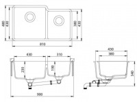 Кухонная мойка AquaSanita Arca SQA 230 710 L W alba