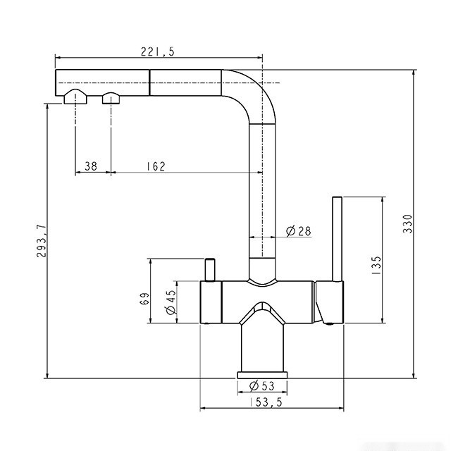 Смеситель Paulmark Serpentine SE213222-G (золото)