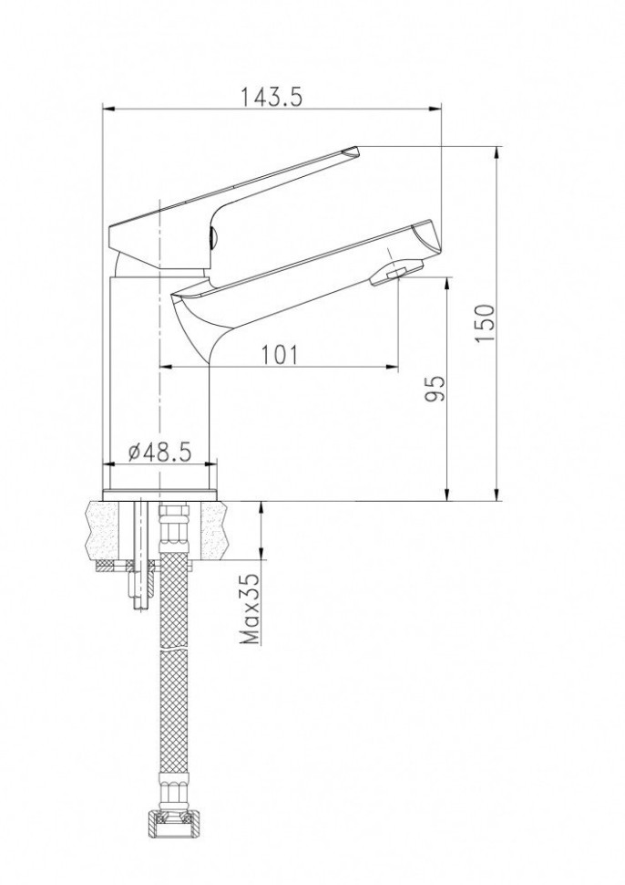 Умывальник Cersanit Moduo 80 Slim P-UM-MOD80SL/1 + 63034