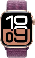Умные часы Apple Watch Series 10 42 мм (алюминиевый корпус, розовое золото/сливовый, нейлоновый ремешок)