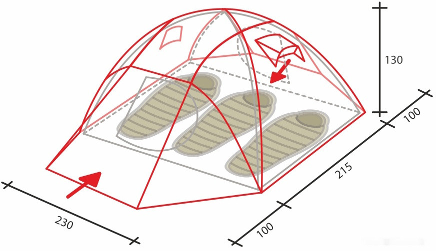Палатка GOLDEN SHARK Alta 3 (синий)