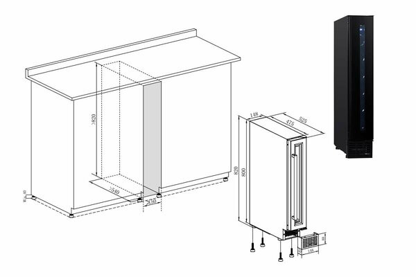 Винный шкаф Temptech SKX15SRB