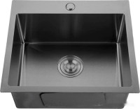 Кухонная мойка GranFest Metal нержавеющая сталь AISI 304 PVD GF-5045 Графит (с сифоном)