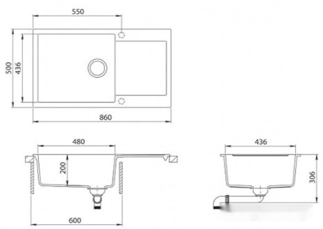 Кухонная мойка AquaSanita Tesa Plus SQT 104 (светло-серый 221)