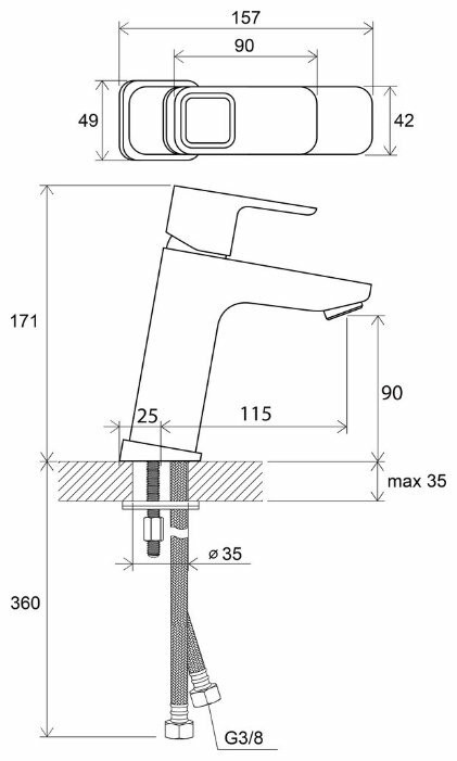 Смеситель Ravak 10° TD 012.00 [X070064]
