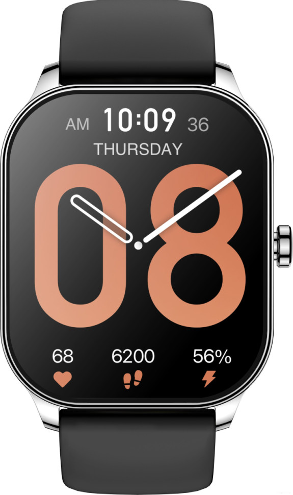 Умные часы Amazfit Pop 3S (серебристый, с силиконовым ремешком)