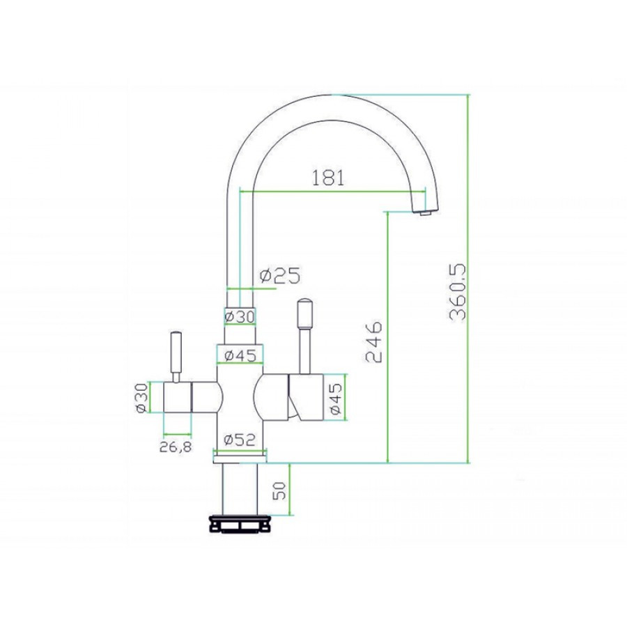 Смеситель Zorg INOX SZR 1339 FONTAS