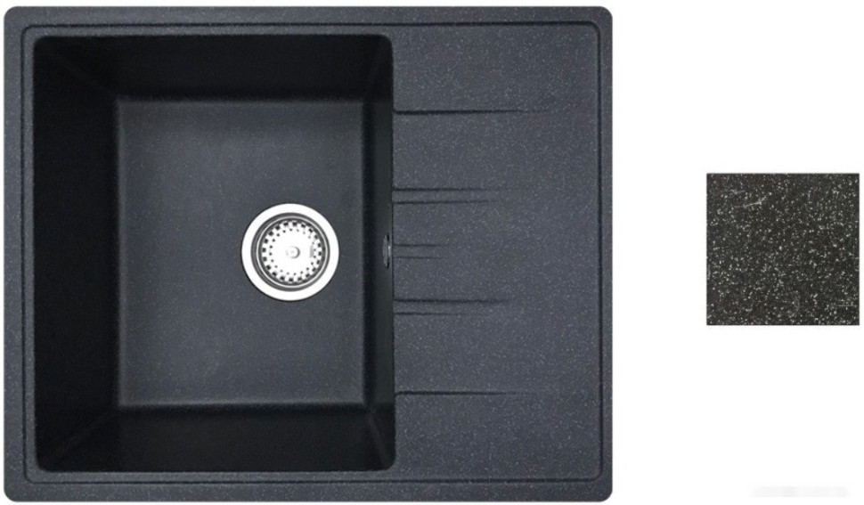Кухонная мойка БелЭворс Mila R + смеситель W74004-2 + дозатор L405F (черный)