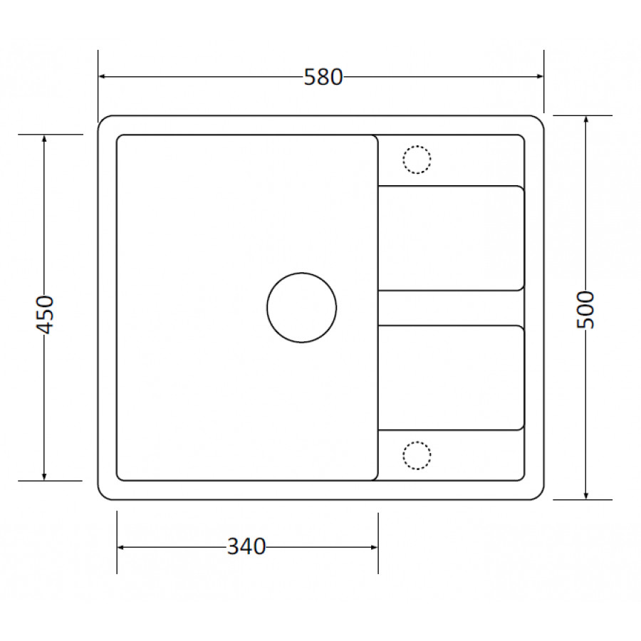 Кухонная мойка Zorg Apollo 58 (черный опал)