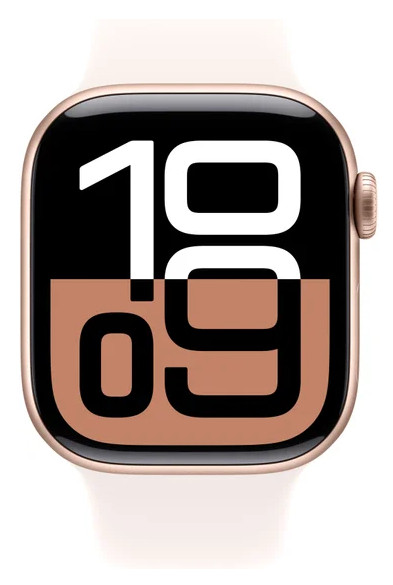 Умные часы Apple Watch Series 10 42 мм (алюминиевый корпус, розовое золото/легкие румяна, спортивный силиконовый ремешок S/M)