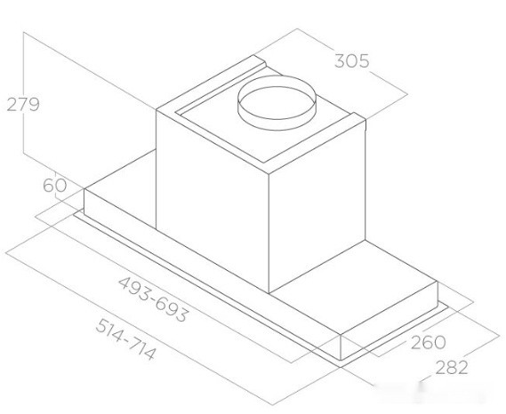 Вытяжка Elica Hidden 2.0 IXGL/A/72