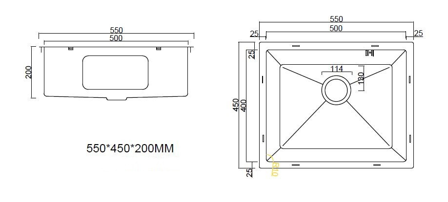 Кухонная мойка ARFEKA ECO AR 550*450 SATIN DECOR