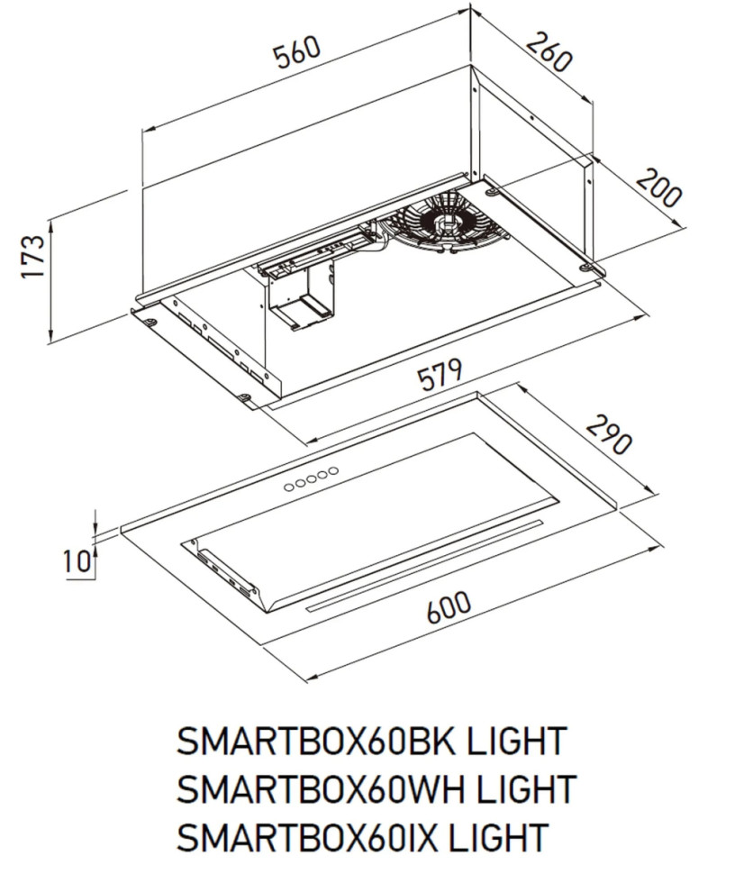 Вытяжка Meferi SMARTBOX60WH Light