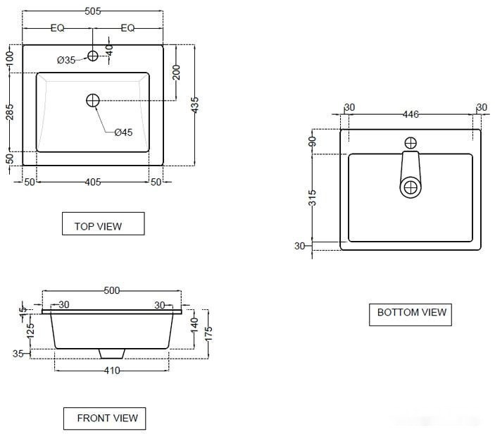 Умывальник Jaquar KUS-WHT-35601