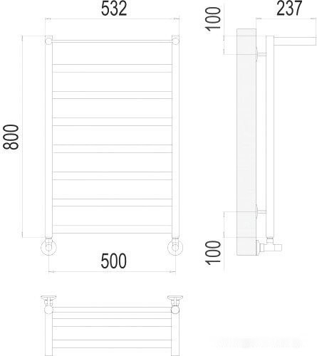 Полотенцесушитель Terminus Хендрикс П8 500x800 нп (хром)