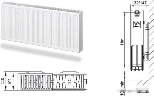 Радиатор Лемакс Compact 22 300x600