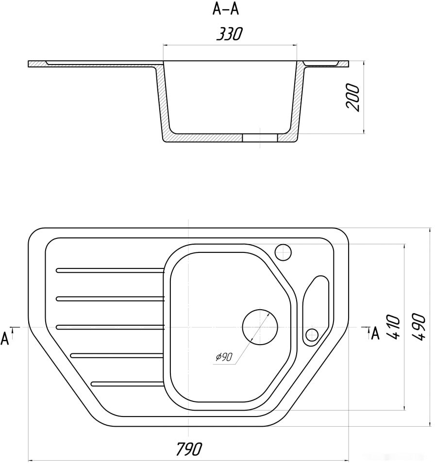 Кухонная мойка Gerhans E08 (черный)
