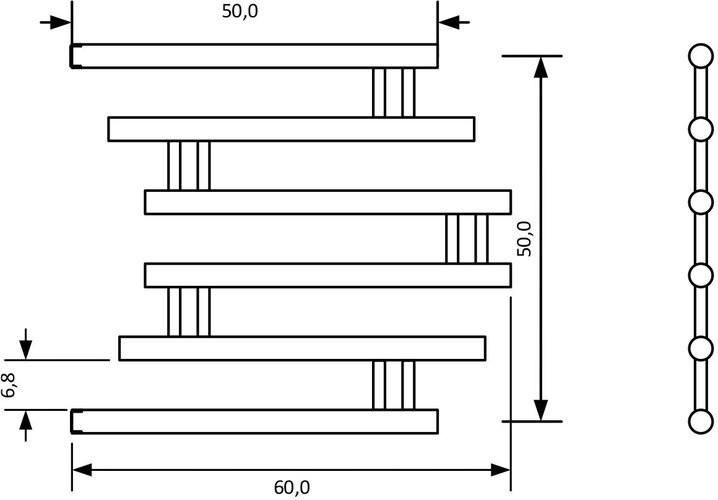 Полотенцесушитель Nika ПМ-4 50x50 590550200