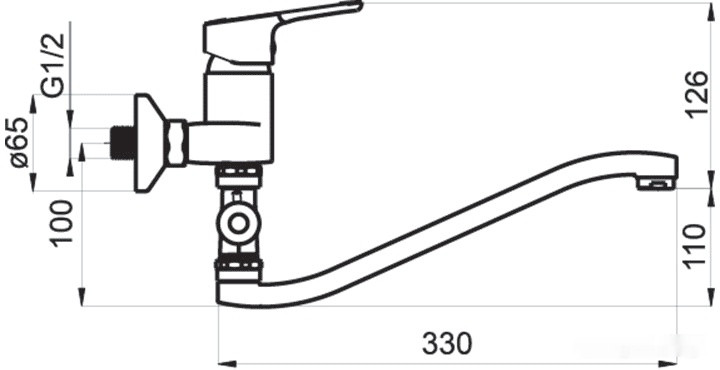 Смеситель Rubineta Uno-12/G (N2GD01)