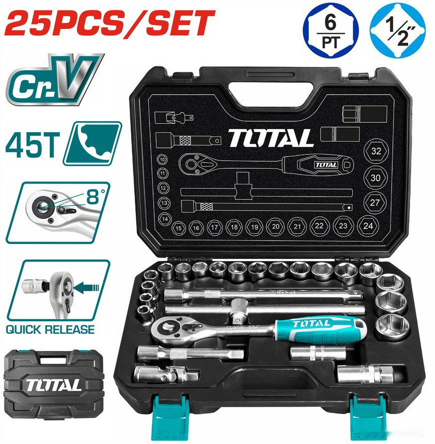 Универсальный набор инструментов Total THT121251 (25 предметов)