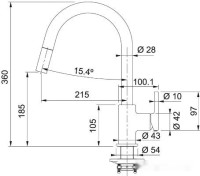 Смеситель Franke Lina 115.0626.055 (оникс)
