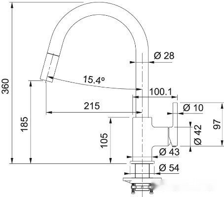 Смеситель Franke Lina 115.0626.055 (оникс)