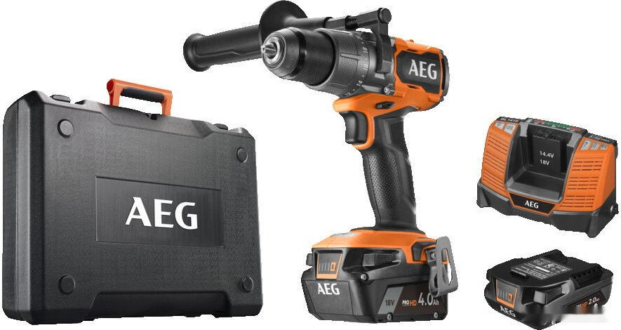 Ударная дрель-шуруповерт AEG Powertools BSB 18C3BL-X02C 4935478937 (с 2-мя АКБ 2 Ач + 4 Ач, кейс)