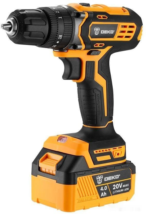 Ударная дрель-шуруповерт Deko DKCD20 Impact 063-4420 (с 2-мя АКБ, кейс)