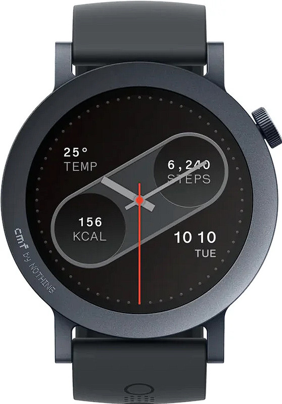 Умные часы CMF Watch Pro 2 (темно-серый, черный силиконовый ремешок)