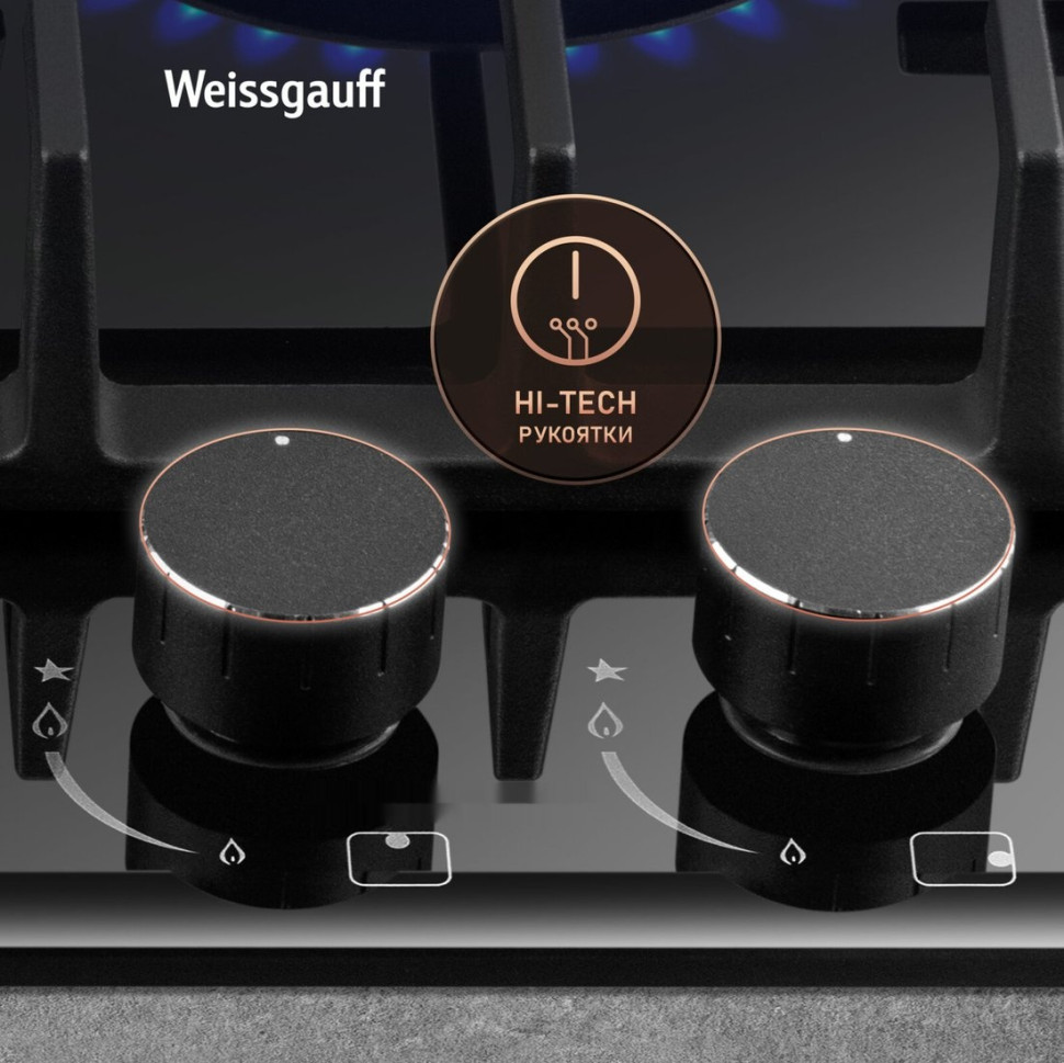 Варочная панель Weissgauff HGG 642 BGH Double Wok Timer