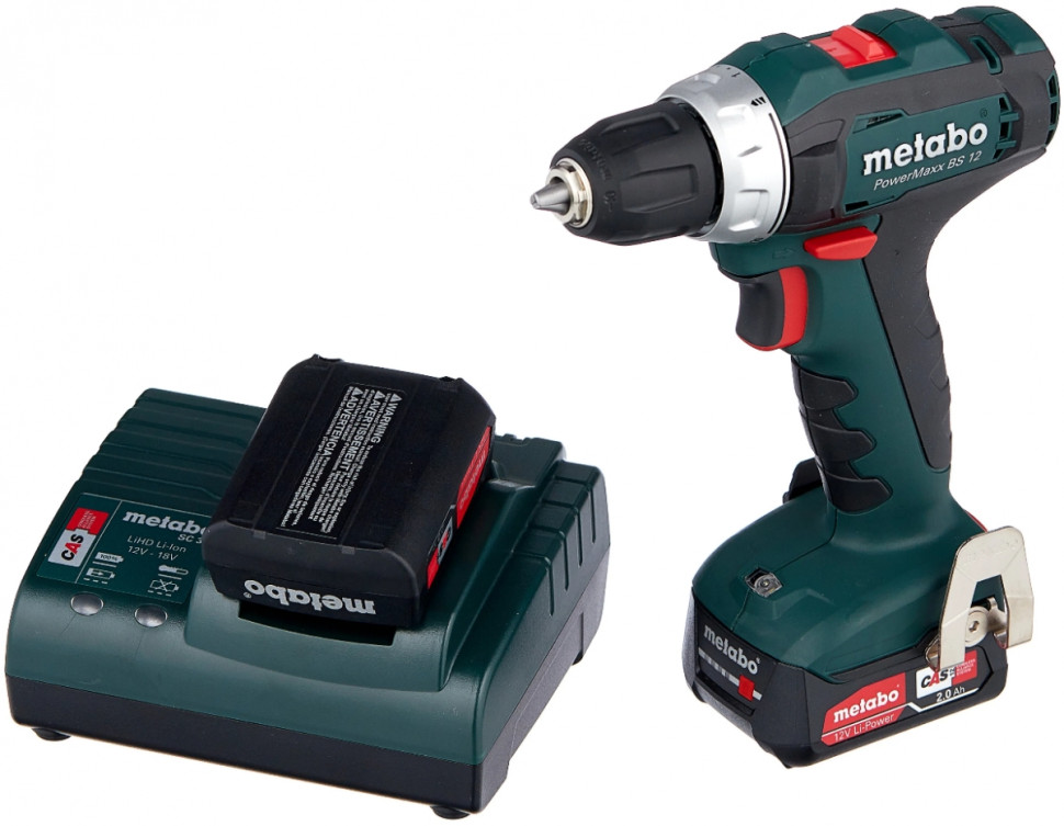 Дрель-шуруповерт Metabo PowerMaxx BS 12 601036900 (с 2-мя АКБ, кейс)